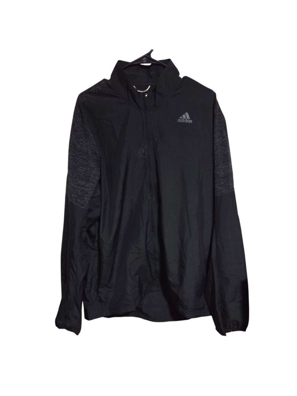 Adidas Energy Running Black Full Zip Jacket Size Large Windbreaker Activewear